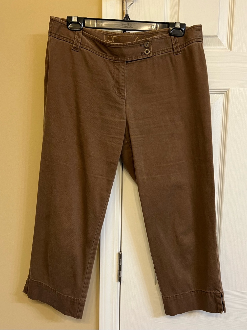 LOFT Chocolate Brown Cropped Trousers. Catalina Capri Marisa fit, size 8
